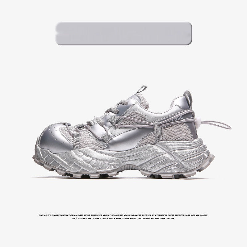 Breathable Mesh Foam Bottom Platform Dad Shoes