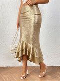 Womens Low-rise Shimmering Mermaid Skirt
