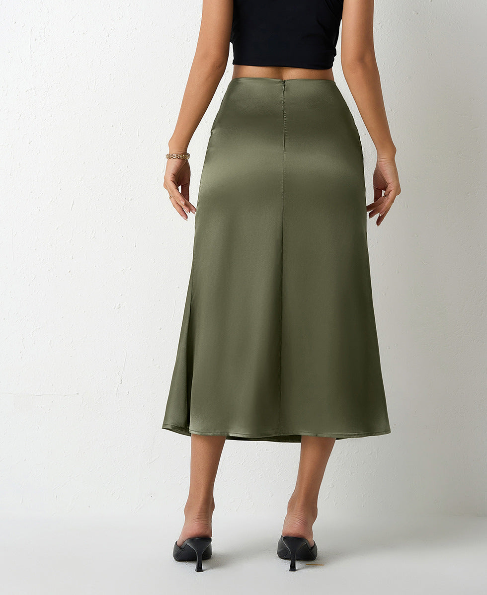 Womens Satin Mermaid Skirt SpringSummer Style