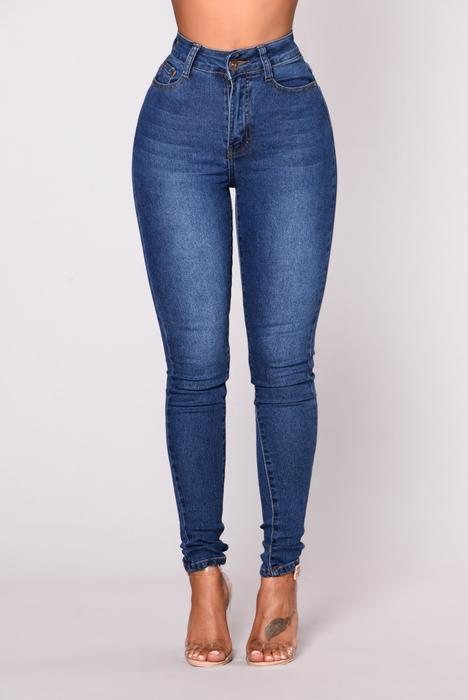 Womens Fashion High-waisted Stretchy Slim-fit Denim Jeans