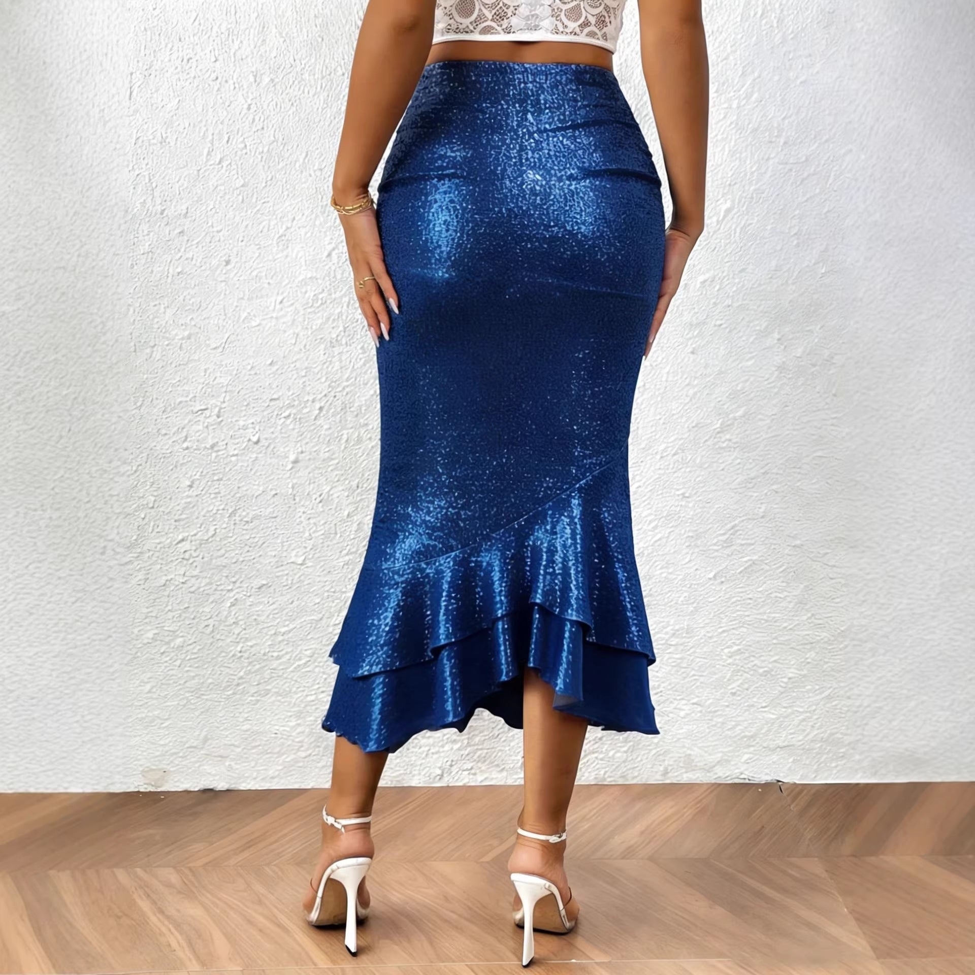 Womens Low-rise Shimmering Mermaid Skirt